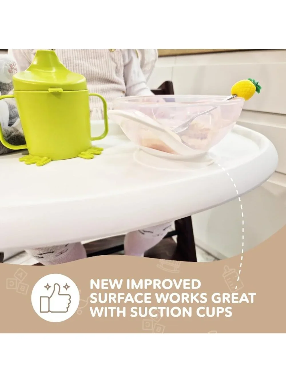Ergonomic High Chair Table for Tripp Trapp - Smooth Suction, BPA Free, Easy